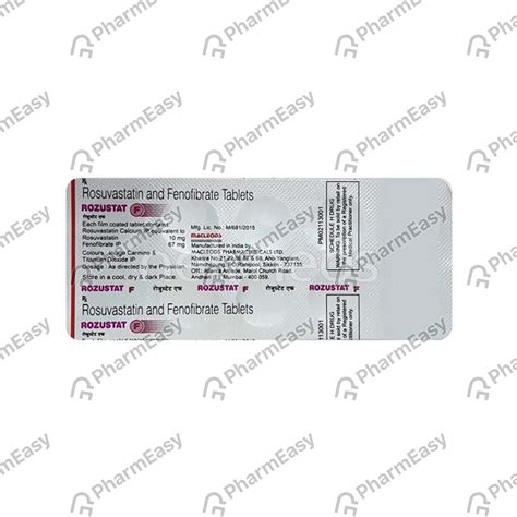Rozustat F 20mg Strip Of 10 Tablets: Uses, Side Effects, Price & Dosage ...