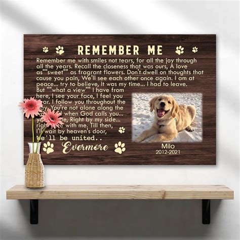 Remember Me Poem - Memorial Gifts 4u