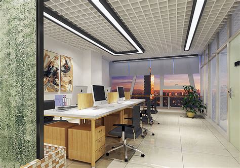 杭州厂家办公室装修设计效果图_岚禾办公空间设计