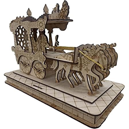 Buy KridayKraft Metal Gold Plated Antique Lord Krishna and Arjun Rath ...