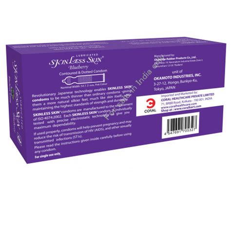 Okamoto Skin Less Skin Blueberry Condoms (Pack of 10) : Buy Okamoto ...