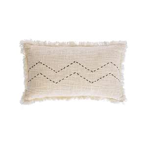 Buy WWW.THROWPILLOW.IN Neutral Boho Thread Rectangular Cushion Cover ...