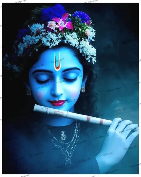 Divine Krishna Playing Flute - Rolled Paint By Numbers | Whattacraft