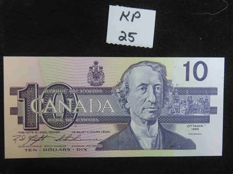 1989 Uncirculated Canada $10 Bill - McSherry Auction Service Ltd.