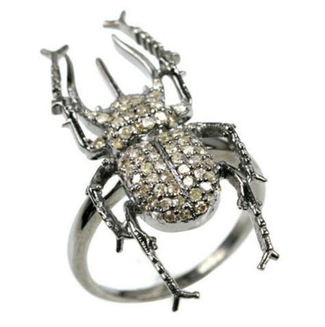 Buy New Insect Bug Ring, 0.67 Ct Pave Diamond Designer Ring in 925 ...