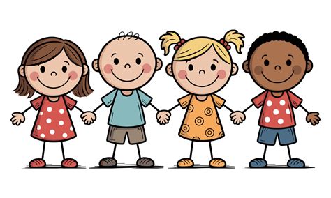 Diverse group of happy children holding hands | Premium Vector in 2025 ...