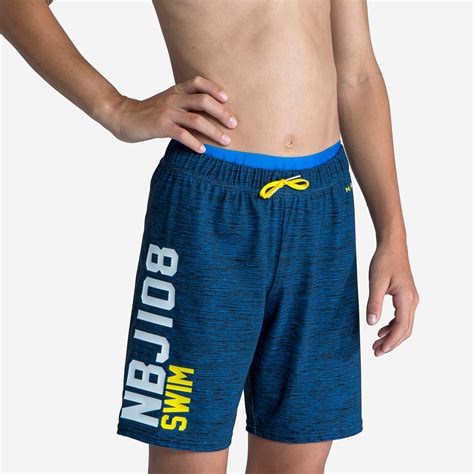 Boys’ Long Swimming Trunks 100 All Chin Black NABAIJI | Decathlon