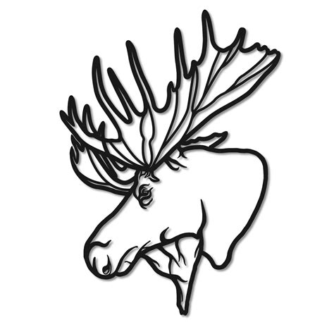 Moose Head Drawing Outline