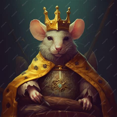Premium AI Image | A fat mouse on a throne wearing a robe and a golden ...
