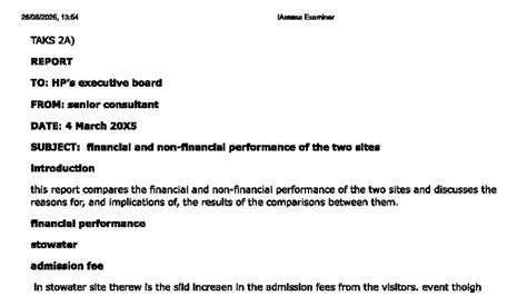 TASK 2 HP - ACCA SBL Financial & Performance Analysis Report - Studocu
