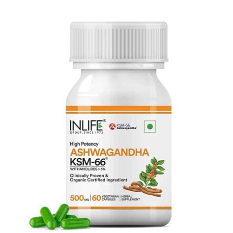 Buy INLIFE ASHWAGANDHA KSM-66 (500 MG) | EXTRA STRENGTH NATURAL ...