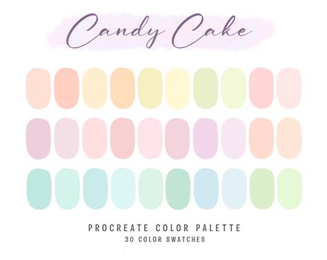 Candy Cake Procreate Color Palette, HEX Codes, Color Palette, Procreate ...