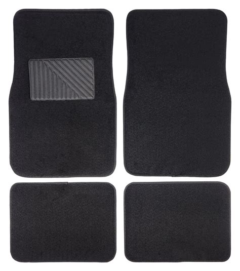 Premium 4-Piece Carpet Car Floor Mats Set with Heel Pad - Universal Fit ...