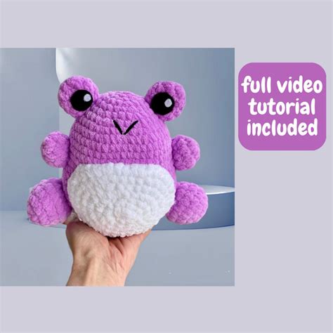 PATTERN Fluffy Frog Crochet PATTERN - Cute Soft Velvet Frog - Tutorial ...