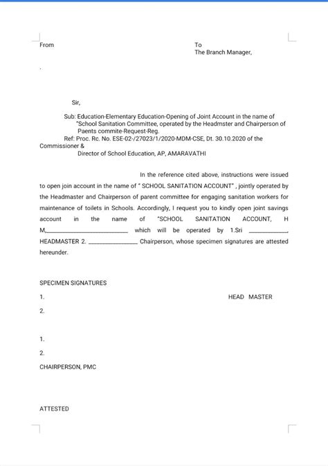 Letter from MEO to open sanitation Account. All HM'S should take this ...