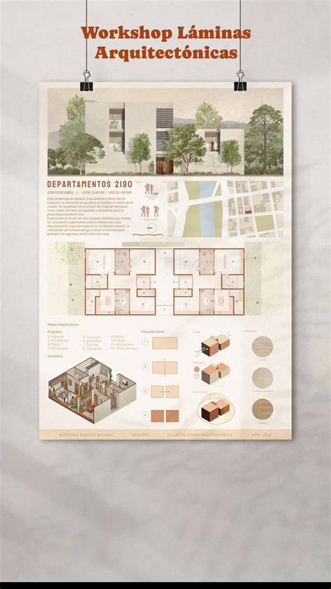 Lamina de presentación arquitectónica editable en CANVA | Cartera de ...