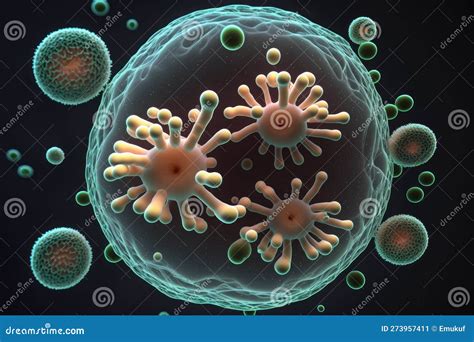 Bacteria Under the Microscope Generative AI Stock Illustration ...