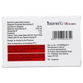 Istamet G-IR 50/1000/2 Tablet | Uses, Side Effects, Price | Apollo Pharmacy
