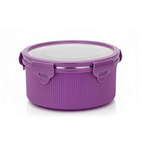 Buy Signoraware Lock N Store Microsafe Stainless Steel Round Container ...