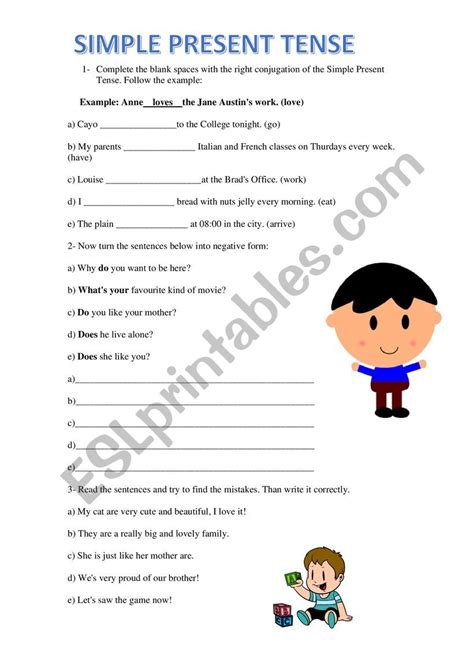 Present Simple exercises - ESL worksheet by morrys