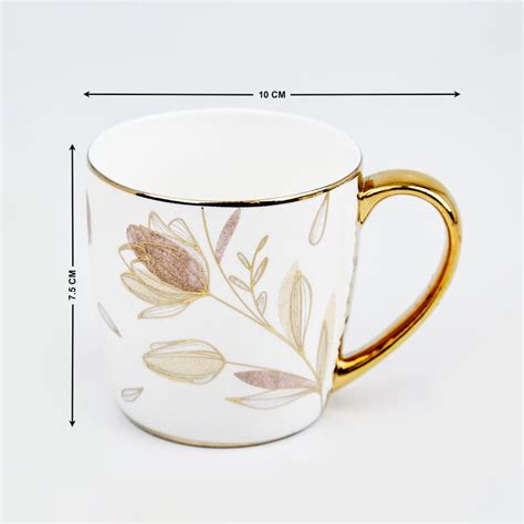 Buy Mandarin Iris 7Pcs Bone China Mugs with Melamine Tray - 240ml from ...
