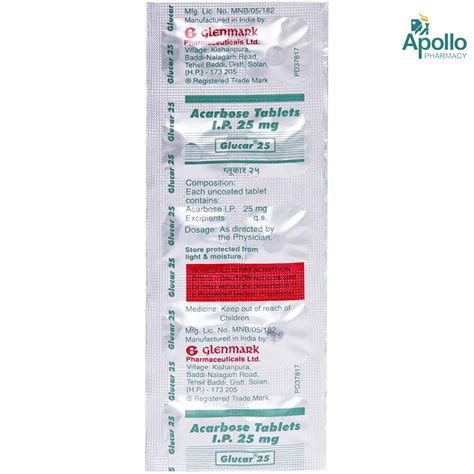 Glucar 25 mg Tablet 10's Price, Uses, Side Effects, Composition ...