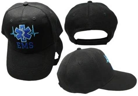 Buy Black Official EMS EMT First Responder Adjustable Cap Paramedic ...
