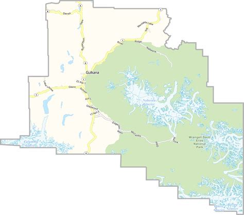 Copper River Census Area Map, Alaska - US County Maps
