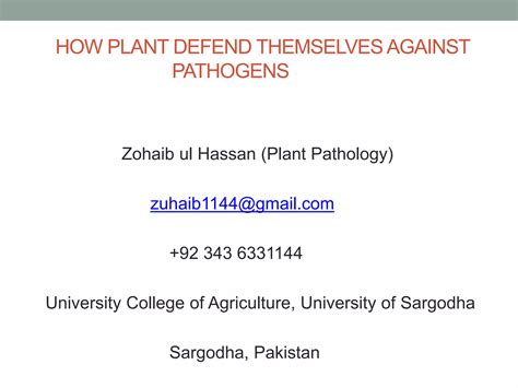How Plants defend themselves against pathogens. | PPTX