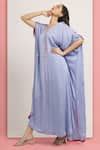 Buy Purple Modal, Satin, Linen Mirrors, Gayatri Embroidered Side Slit ...