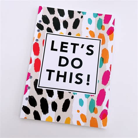 Grande Food Diary Planner Insert -Let's do this