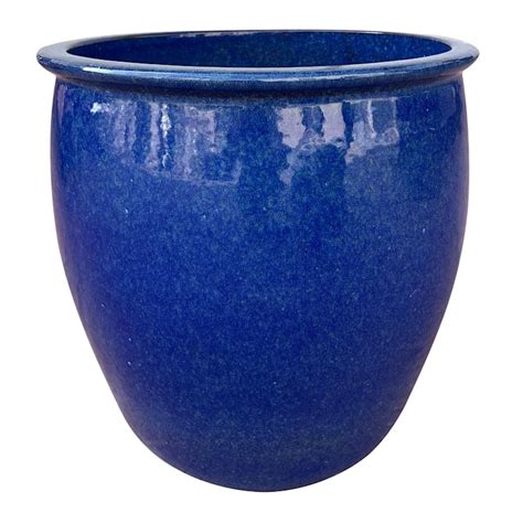 Havana Blue Ceramic Outdoor Planter, Large | At Home