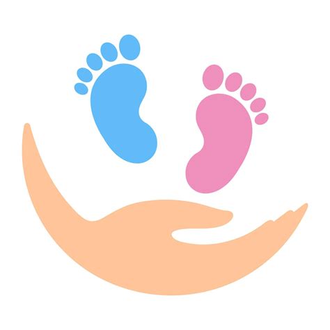 Footprints of newborn boy and girl in hand 13430451 Vector Art at Vecteezy