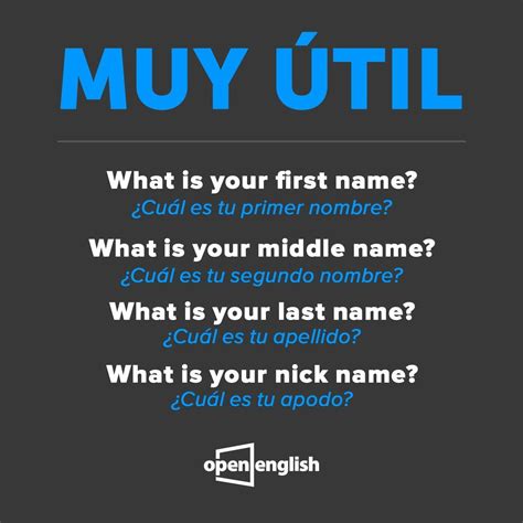 What is your first name? - Spanish poster