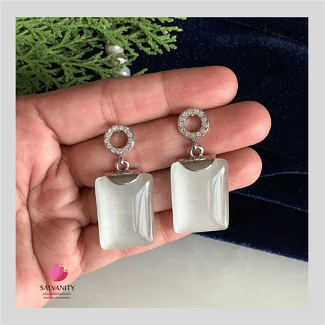 Salvanity K-POP Diamond Eclectic Fashion Onyx Danglers Earrings