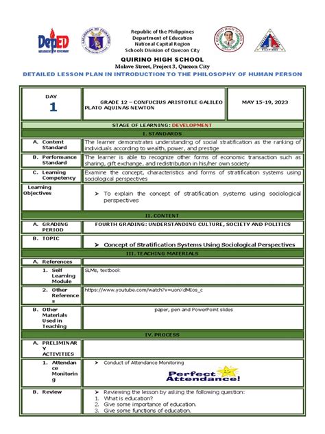 Detailed Lesson Plan Sample 的图像结果