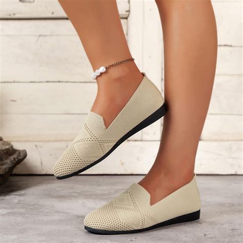Tuobarr Womens Flat Shoes Dressy, Women's Round Toe Flat Mesh Flats ...