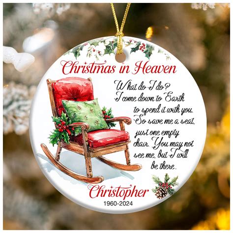 Christmas in Heaven Poem Ornament PNG, Personalized Remembrance ...