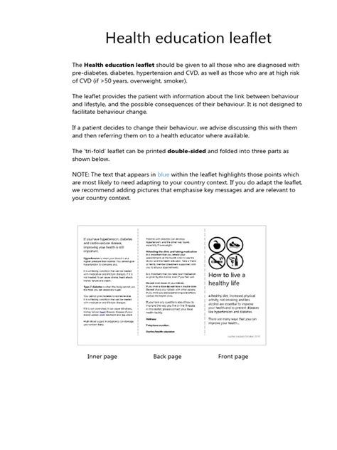 Health Education Leaflet | PDF