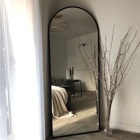 Liberty - Full Length Black Large Arched Metal Mirror 160cm x 60cm ...