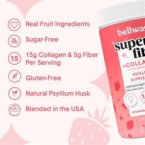 Sugar-Free Bellway Super Fiber Powder with Collagen Peptides, 2 Pack ...