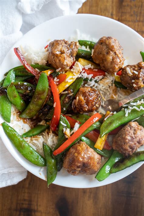 Meal Prep Teriyaki Meatball Stir-fry (Fast family meal!) | Call Me Betty