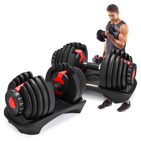 Fitness SelectTech 552 Adjustable Dumbbells Weight Sets Exercise ...