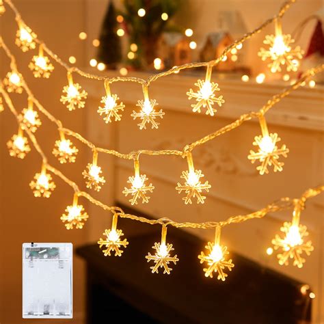 Amazon.com: Minetom Snowflakes Christmas Lights, Waterproof ...