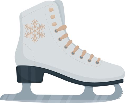 Figure skating skates, white with a snowflake pattern. Ice skates ...