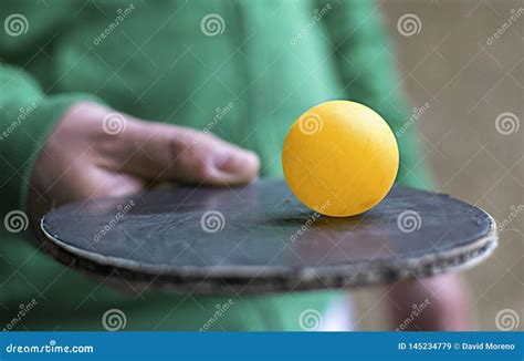 Ping Pong Racquet Hitting a Ball. Motion Action Concept of Table Tennis ...