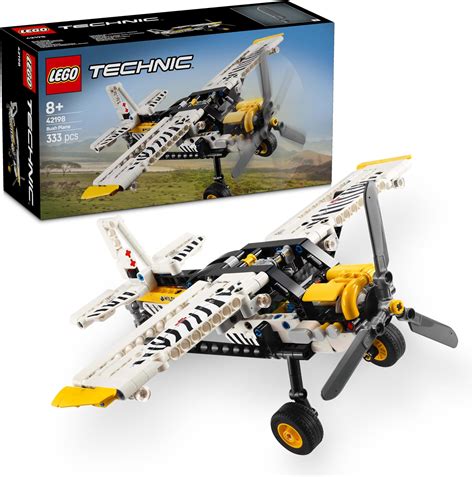 LEGO Technic Bush Plane Aircraft Toy Vehicle Gift Set for Kids 42198 ...