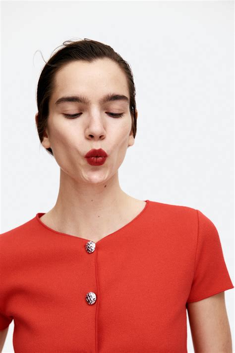 Short-Sleeved Jersey Cardigan - Red - Ladies | H&M US