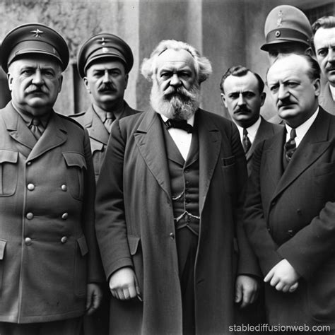 Karl Marx at WWII Meeting | Stable Diffusion Online