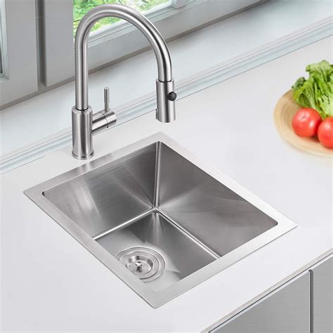 Bar Sink, ROVATE 13 x 15 inch Undermount Bar or Kitchen Sink, Handmade ...